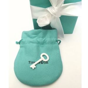 Tiffany & Co. White Chalcedony Key Necklace "RARE"